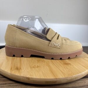 Vionic Cheryl II Loafers Women's 8 Wide Tan Suede Excellent Lug Sole Penny Shoe